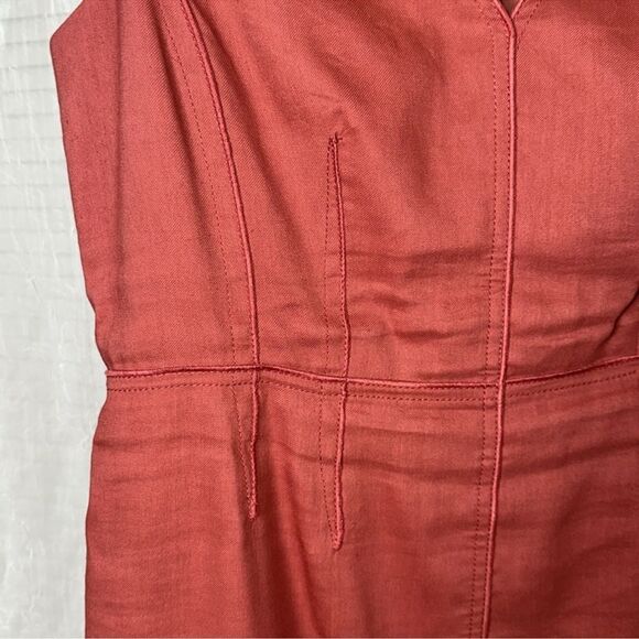 TAILORED by RT 14 Ashton Sutton Brick Orange Sleeveless MIDI Suit Dress - Picture 13 of 16